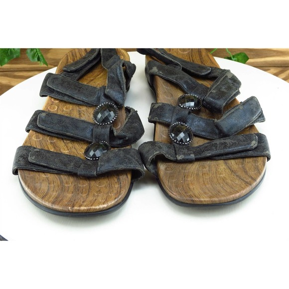 Orthaheel Sz 11 M Black Strappy Synthetic‎ Women Sandals - Picture 2 of 7